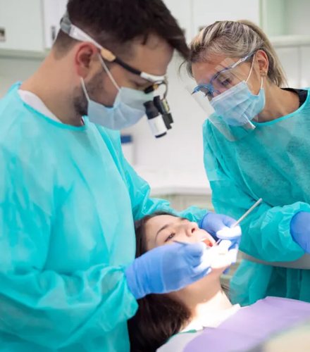 Our dental team caring for a patient